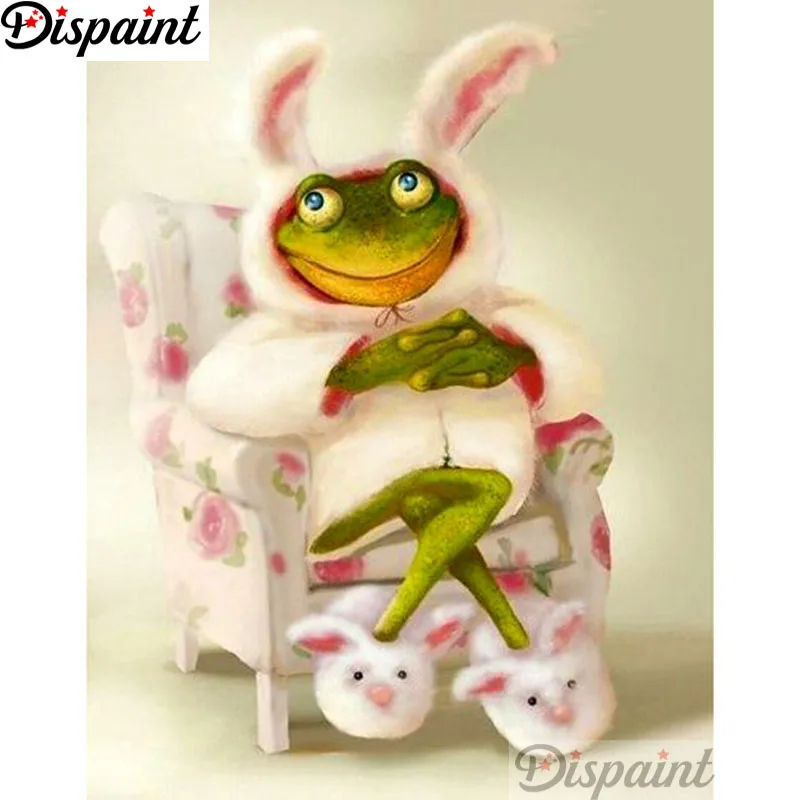 

Dispaint Full Square/Round Drill 5D DIY Diamond Painting "Rabbit frog" Embroidery Cross Stitch 3D Home Decor A10950
