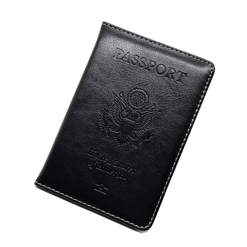 DIKEDAKU Fashion Usa Passport Cover Men Pu Leather Passport Holder
