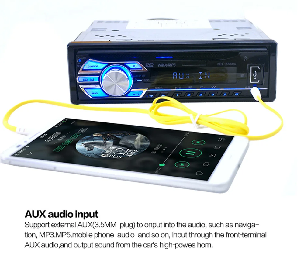 1563U 1 DIN 12 В Аудио Автомобильный Mp3 плеер Радио CD Поддержка FM1 FM2 FM3 USB SD карта AUX DVD VCD с