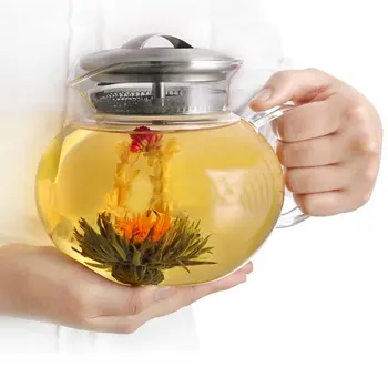 

New 1000ML Large Capacity Heat-resistant Tea Juice Water Glass Cooled Pot With Lid Filter Kettle Free shipping
