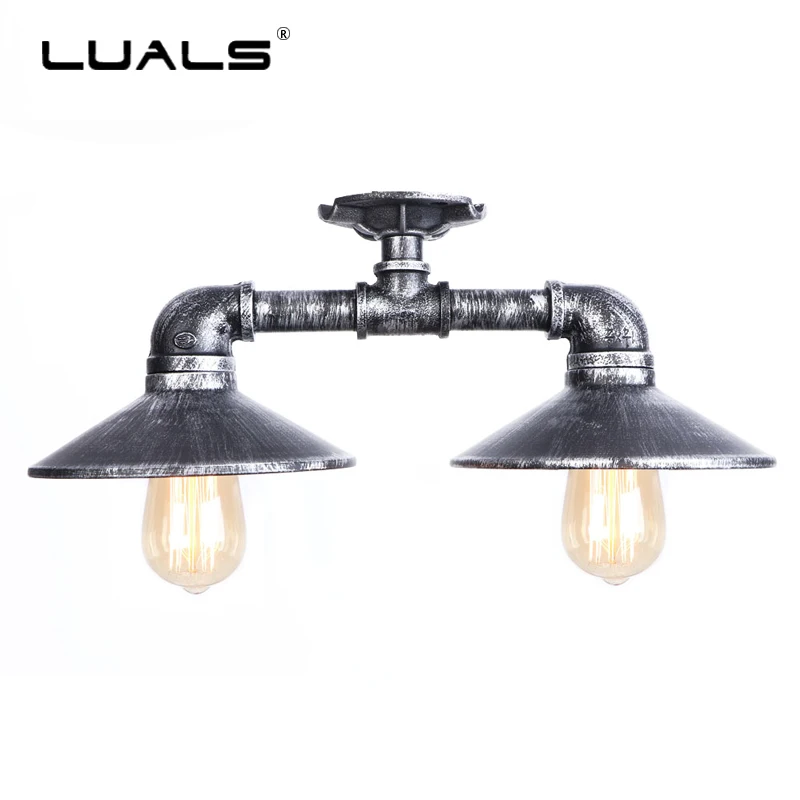Loft Retro Ceiling Lights Industrial Style Ceiling Lamps Iron Pipe