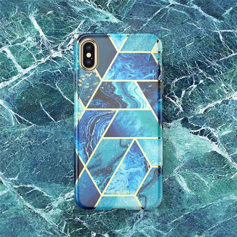 Чехол для iPhone X Xs Case i-Blason Cosmo Lite стильный Премиум Тонкий Бампер Защитный мраморный чехол с защитой камеры