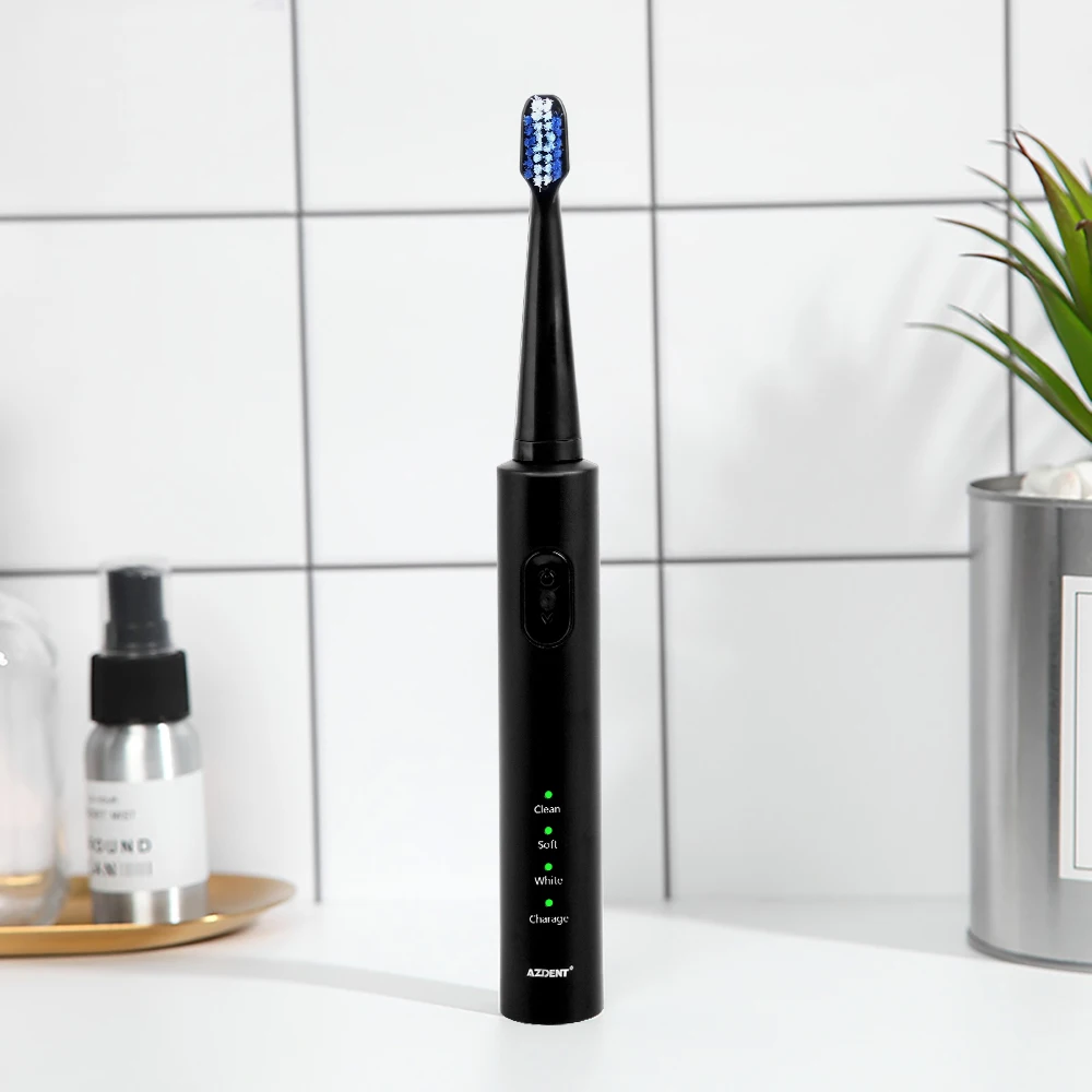 AZDENT Sonic электрическая зубная щетка перезаряжаемая USB зарядное устройство 4 шт. сменные головки таймер Водонепроницаемая зубная щетка AZ-1 Pro