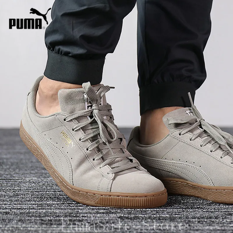 suede classic metal badge trainers