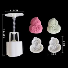 Форма для лунных пряников цветок середины осени фестиваль Ручной пресс луна торт пресс-форма Набор силиконовая форма помадка торт украшения инструменты