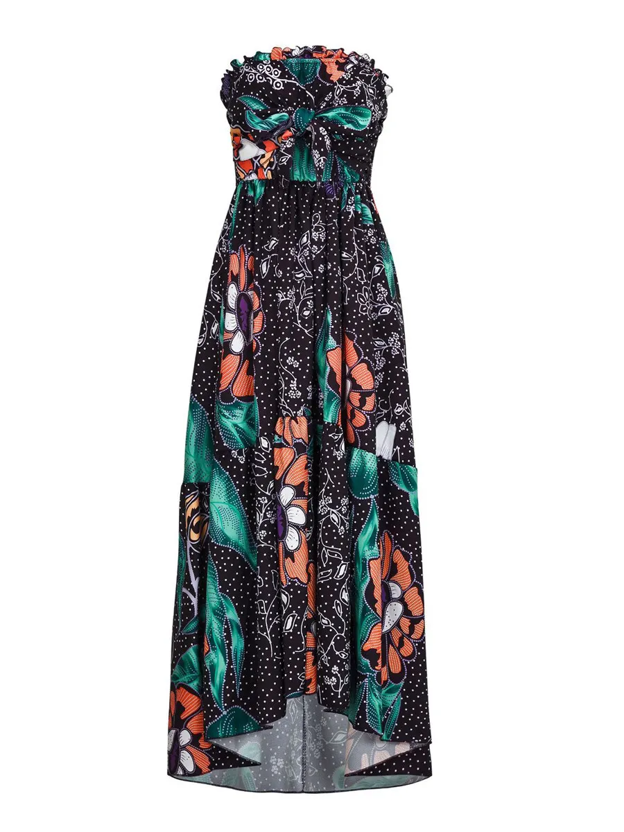 Gladiolus Boho Summer Women Dress Strapless Sexy Backless Floral Print Chiffon Maxi Dress Women 2019 Beach Long Ladies Dresses (17)