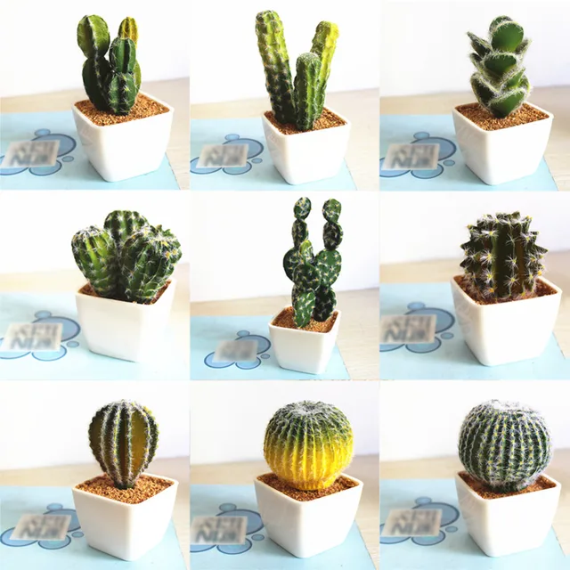Simulation Tropical Plants Cactus Bonsai Innovative Diy Succulents Simulation Tropical Plants Cactus Bonsai Innovative Diy Succulents Potted Ornaments Nice Home Decoration 9 Types