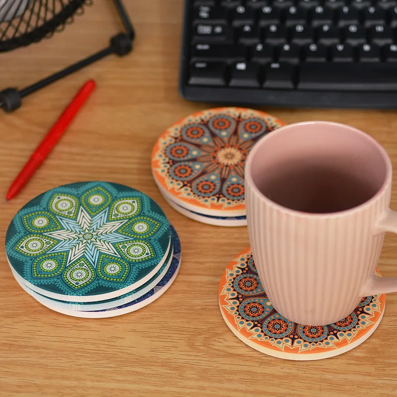 Hoomall 6pcs Tableware Suplies Heat Resistant Cork Base Coaster Coffee