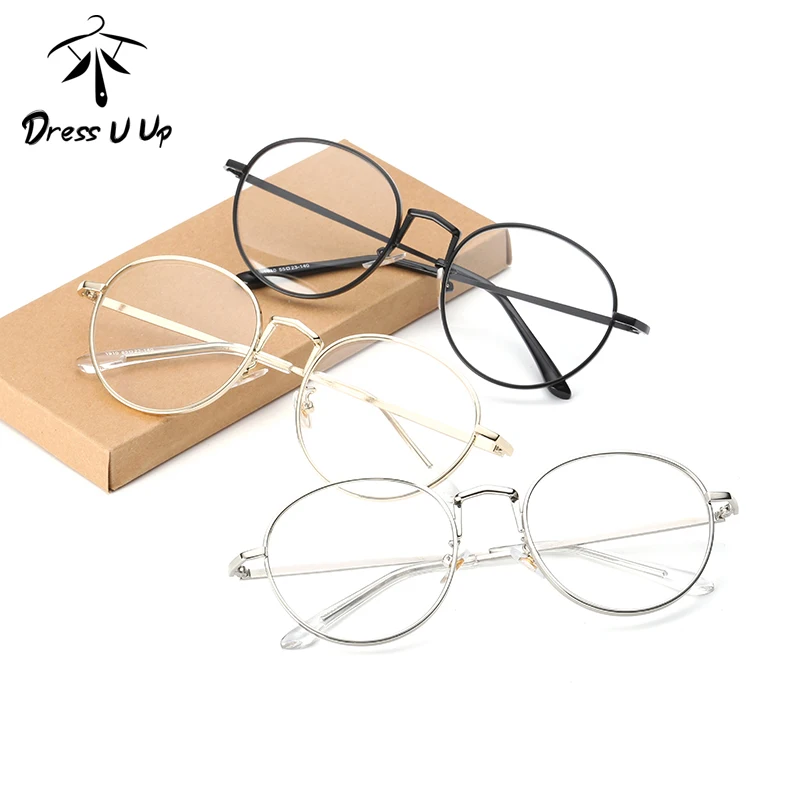 

DRESSUUP Newest Vintage Style Alloy Clear Glasses Frame Men Women Eyeglasses Optical Frame Glasses Oculos Femininos Gafas