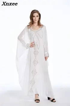 

Chiffon Beads Muslim Dress Long Kaftans for Women Party Abaya Dubai Dress Fashion Turkish Robe Loose Summer Prom Evening Gown