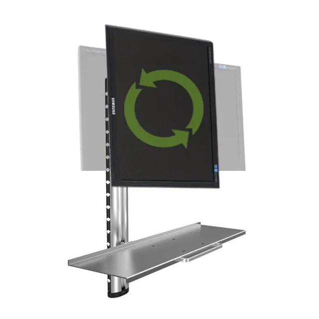 Cheap HONGHUA 13"-27" Wall Mount Foldable Ergonomic Aluminum Sit-Stand Monitor+Keyboard Holder Full Motion Arm Monitor Stand Bracket