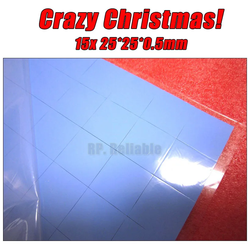 

Crazy Promotion! 20x 25*25*0.5mm 2.5cm*2.5cm Soft Silicone Thermal Pads for VGA GPU LED Heat Sink Heat Transfer PC Cool Solution