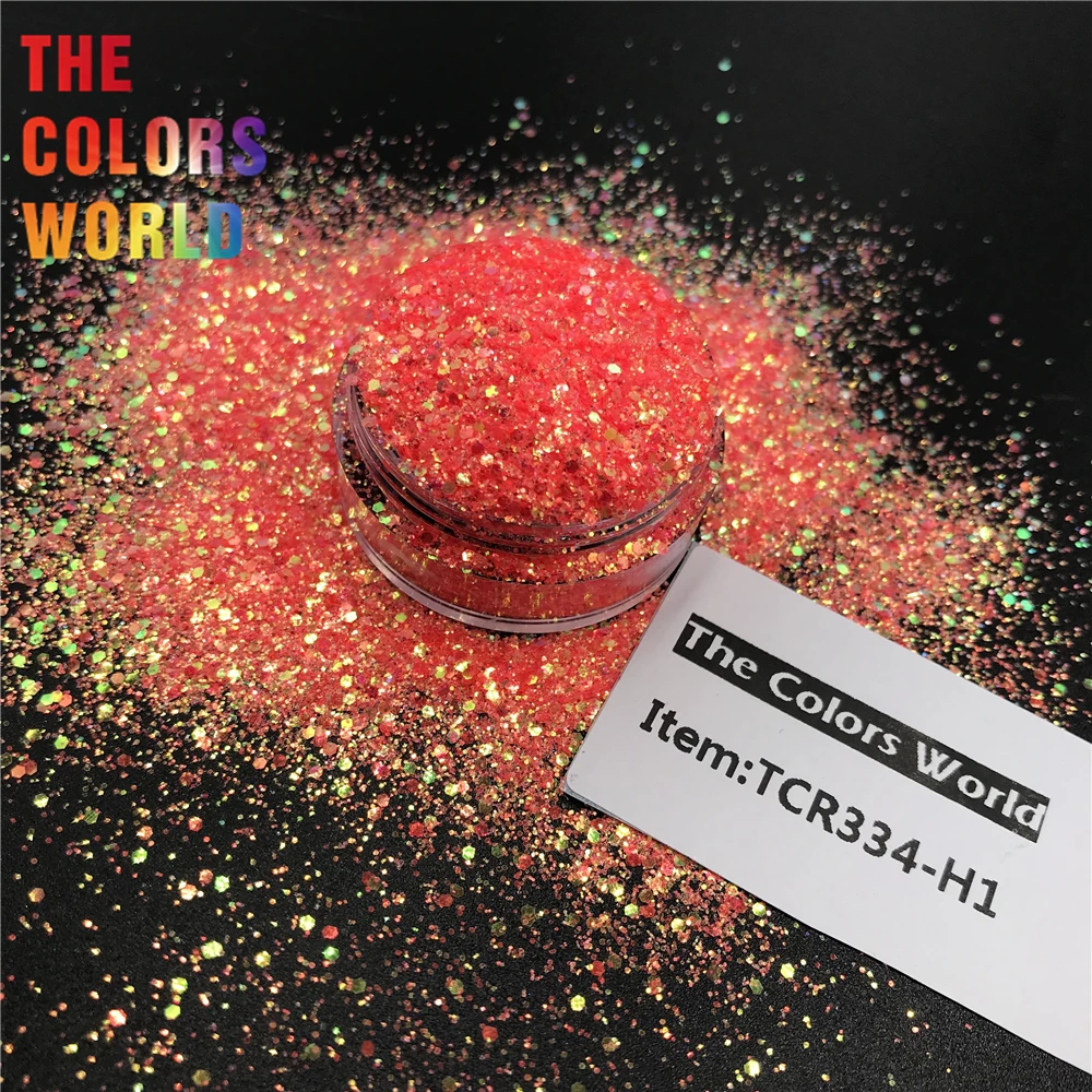 TCR334-H1 مزيج مسدس مكتنزة الأمريكية الخيال قزحي الألوان اللون البرتقالي مسمار بريق الغبار مسمار الفن الجسم الفن المنزل DIY الديكور