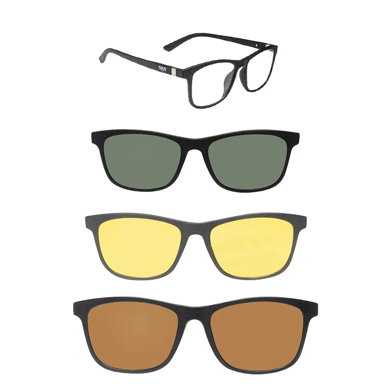 Ultra-light Polarized Clip On Sunglasses Men Women Magnetic Eyewear Eyeglass Frames TR90 Optical Glasses Frame Two In One