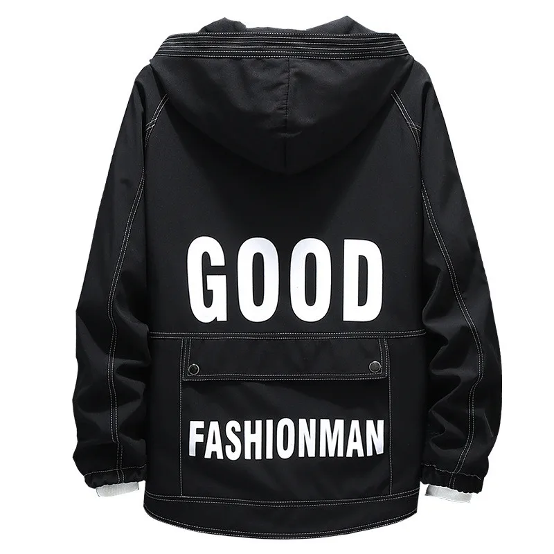 

Plus size 6XL 7XL 8XL 9XL men jacket Spring autumn hooded Casual coat mens black zipper Windbreaker New Male loose outerwear