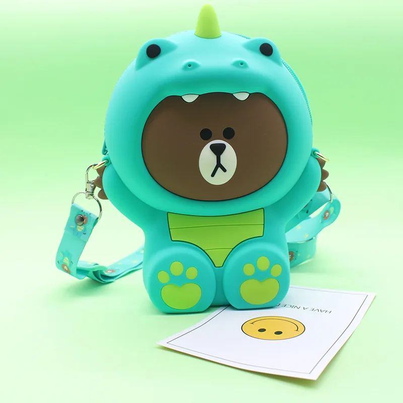 15 Креативный милый силиконовый пенал для карандашей DIY игрушки Kawaii канцелярские принадлежности мультфильм детский чехол для карандашей коричневый Медведь Кролик коала фигурка - Цвет: 15
