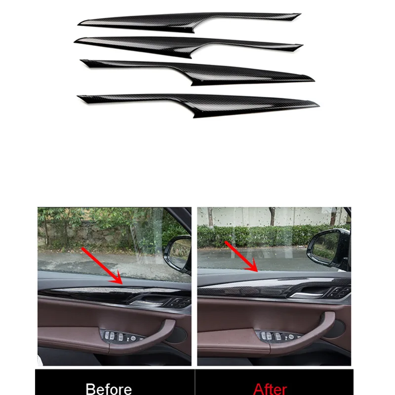 

abs Car-Styling Accessories Interior Car Door Armrest Stripe Cover Trim 4PCS for BMW X3 G01 2018 Third Generation