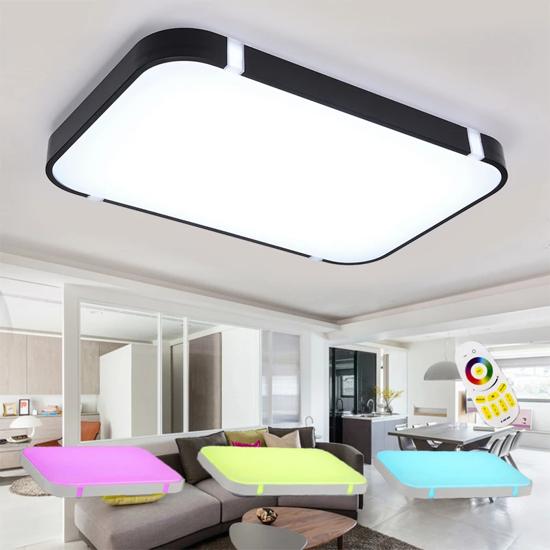 

2018 Colorful Modern Led Ceiling Lights for Home Decorative RGB Luminaire Indoor Lighting Screen with Remote Control