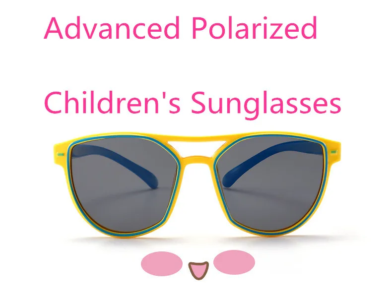 ASUOP2018 new fashion silicone children pilot polarized sunglasses UV400 retro girl round glasses boy color soft brand glasses (23)