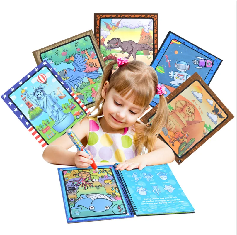 

Magic Water Drawing Book Coloring Book Doodle with Magic Pen Painting Board Juguetes For Children Education Drawing Toy