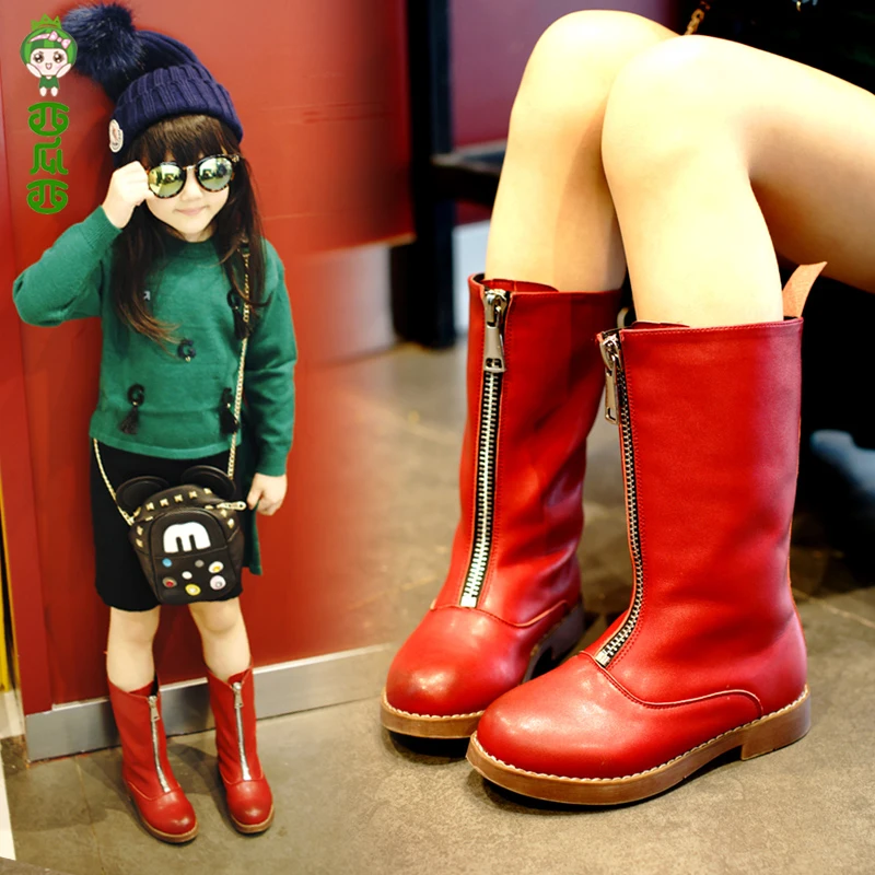 WENDYWU/Новинка зимние ботинки детей Сапоги и ботинки для девочек принцесса кожаные ботинки высокого качества обувь для девочек удобные и красивые