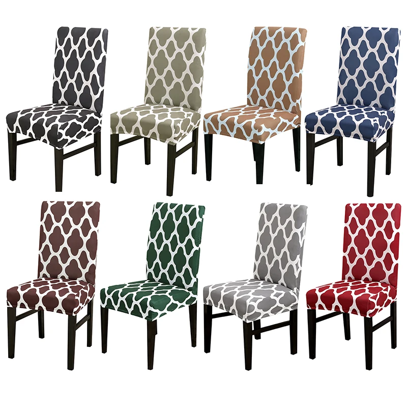 Geometric print chair cover elastic seat chair covers slipcovers