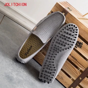 

Spring Breathable Moccasins Casual Men Loafers Shoes Male Flats Suede Leather Boat Walking Driver Footwear Chaussures Hommes