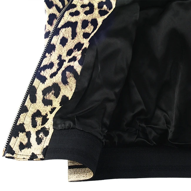 Женская леопардовая куртка-бомбер, короткое пальто с длинными рукавами, повседневная куртка с двумя карманами, женская верхняя одежда в стиле панк, feminina casacos
