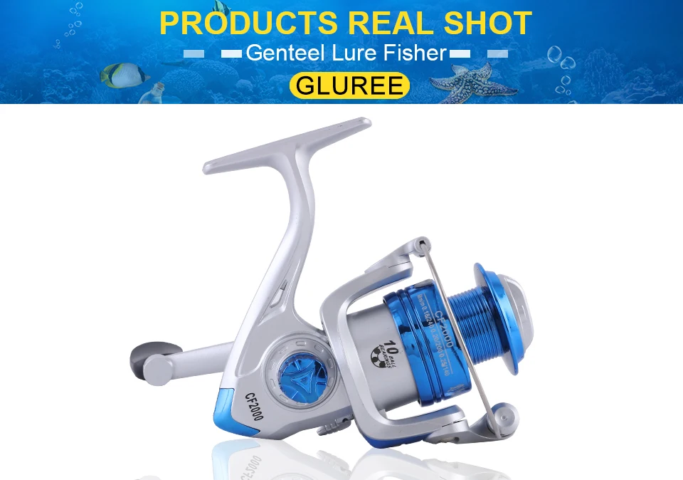 GLUREE Plating Fishing Spinning Reel Carp Fishing Reel CF1000~6000 10BB 5.21 Gilded Line Cup LeftRight Handle Saltwater Wheel (20)
