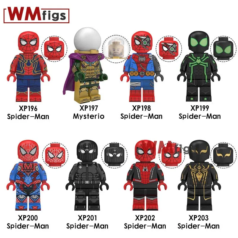 

KT1027 Hogan Single Mysterio Spiderman Far From Home Peter Parker Hydro-man Nick Furry stacking Blocks kids Toys For adlult
