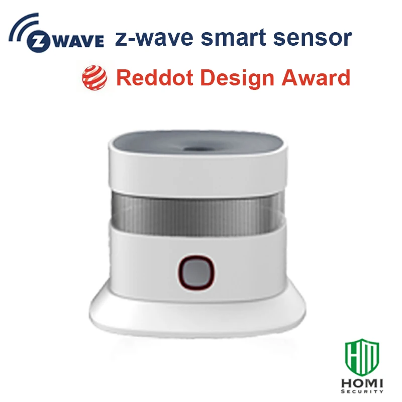 2017 reddot design award z-wave smoke sensor free install wireless somke detector fire alarm home security