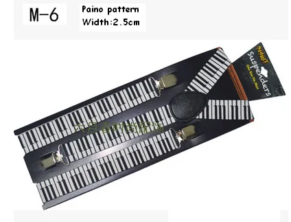 Корейской моды Гитары ноты фортепиано унисекс на лямках клип подтяжки 1.5 см 2.5 см Ширина