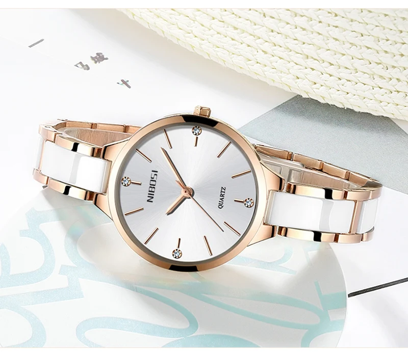 Relojes Para Mujer NIBOSI Women Watches Bracelet Watch Ladies Wrist Watch Women Waterproof Fashion Casual Crystal Dial Rose Gold (12)