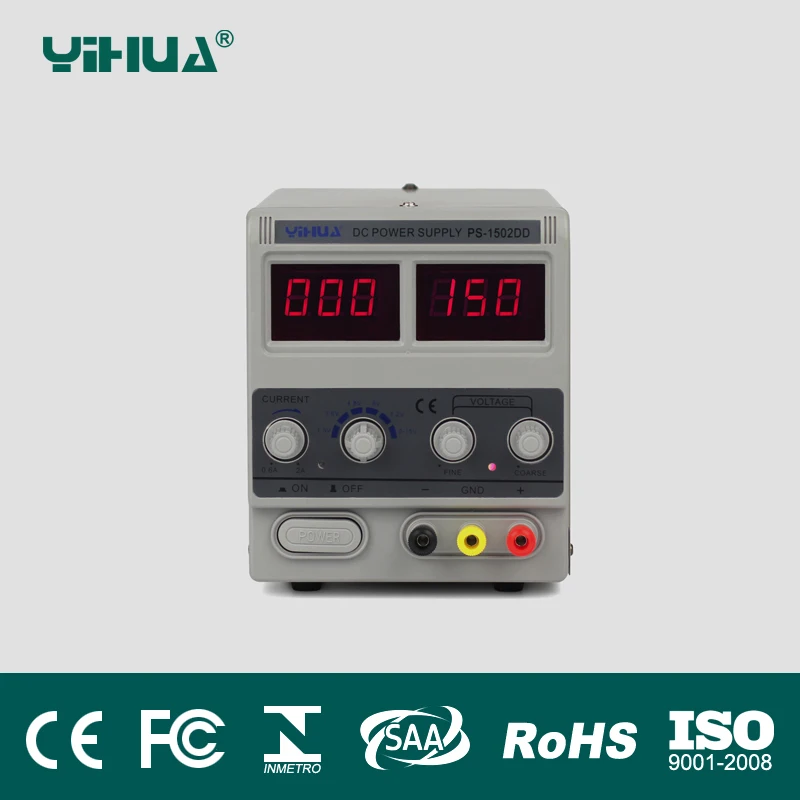 

YIHUA 1502DD Adjustable DC Power Supply 15V 2A Power supply 3 digits High quality power supplies 110V 230V EU US PLUG