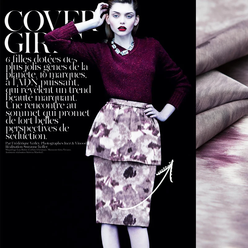

Sell for defect: pure mulberry silk fabric-abstract style, shading dots prints, sew for top, shirt, dress, craft by the yard