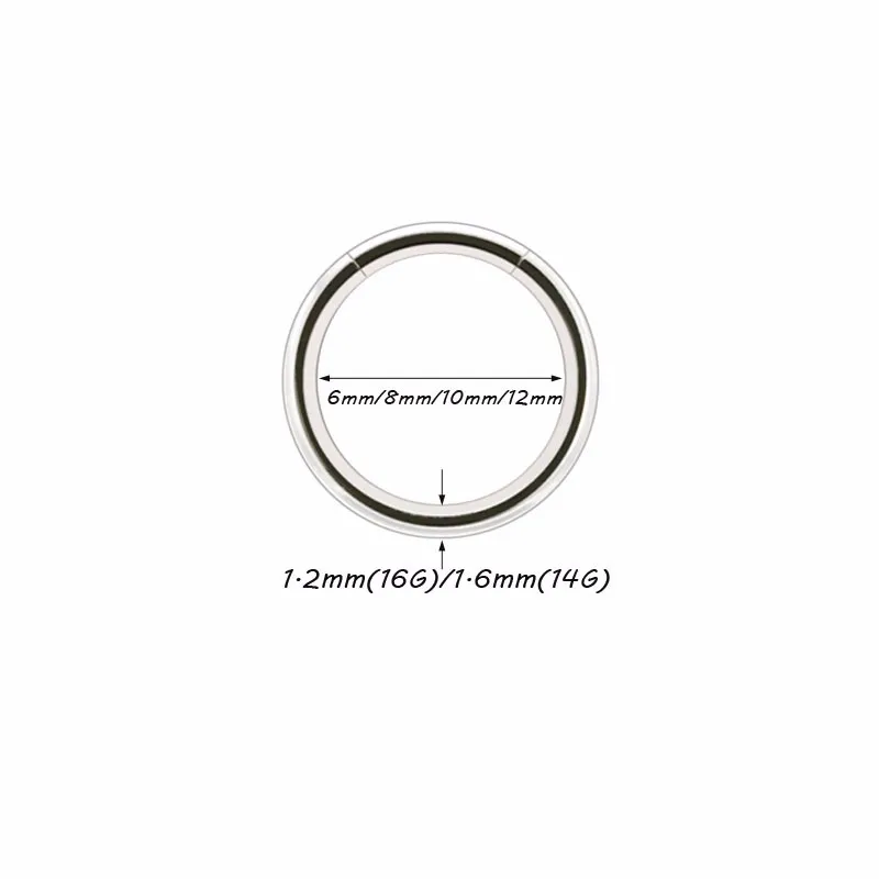 14G16G segment ring piercing nose lip earrings 316L stainless steel 6mm 8mm 10mm 12mm silver gold black fashion body jewelry2