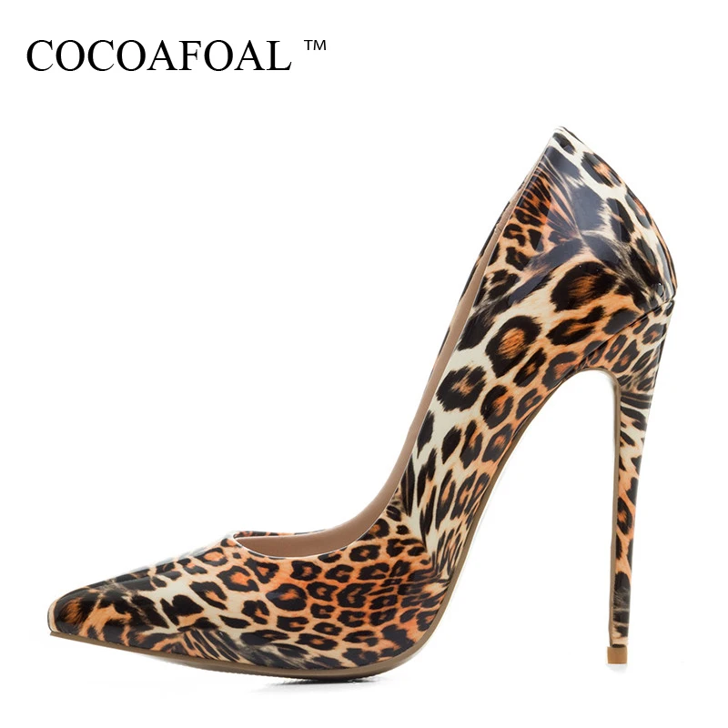 

COCOAFOAL Woman Leopard Pumps Plus Size 33 - 43 Fashion Sexy Stiletto Party Wedding Pumps Autumn 12 CM Ultra High Heels Shoes