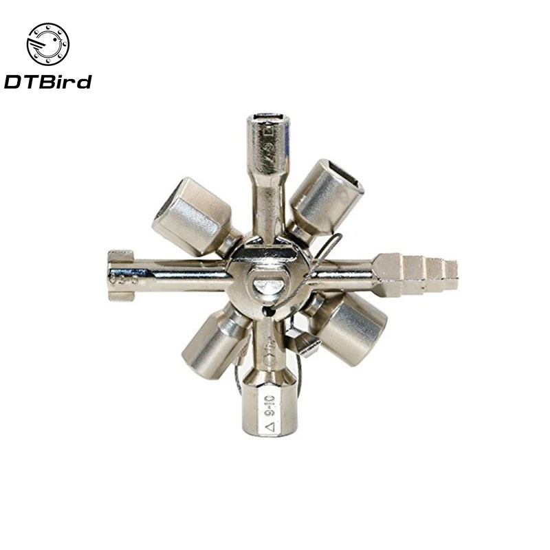 

10 in 1 Multifunction Electrician Plumber Utility Cross Switch Wrench Universal Square Triangle Key For Gas Train Bleed Radiator