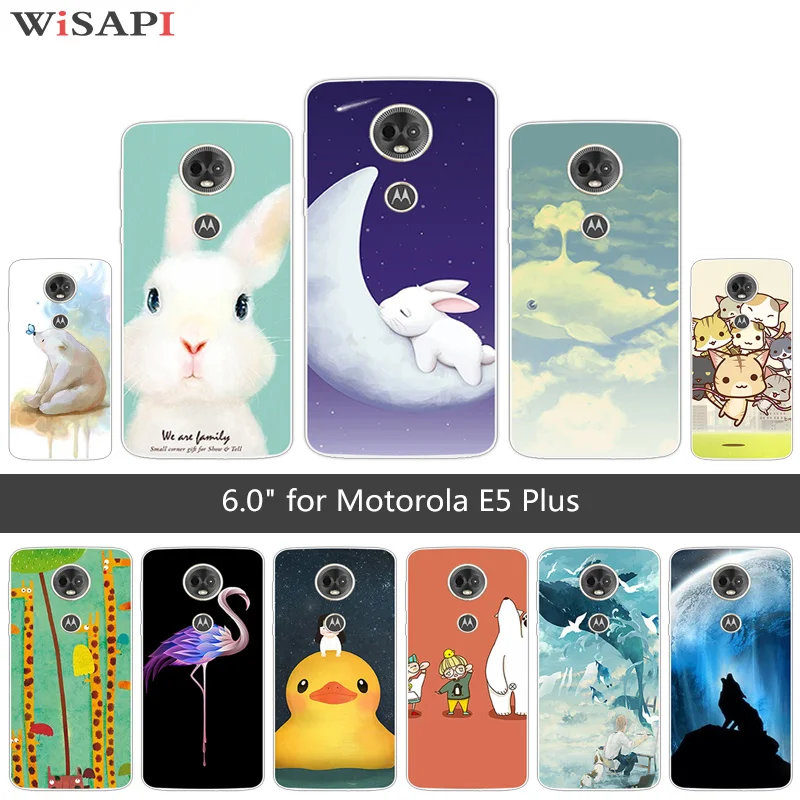 6.0inch for Motorola E5 Plus E5Plus E 5 Ultrathin Cute Animal Back Cover Soft Silicone TPU Shell MOTO Phone Capa |