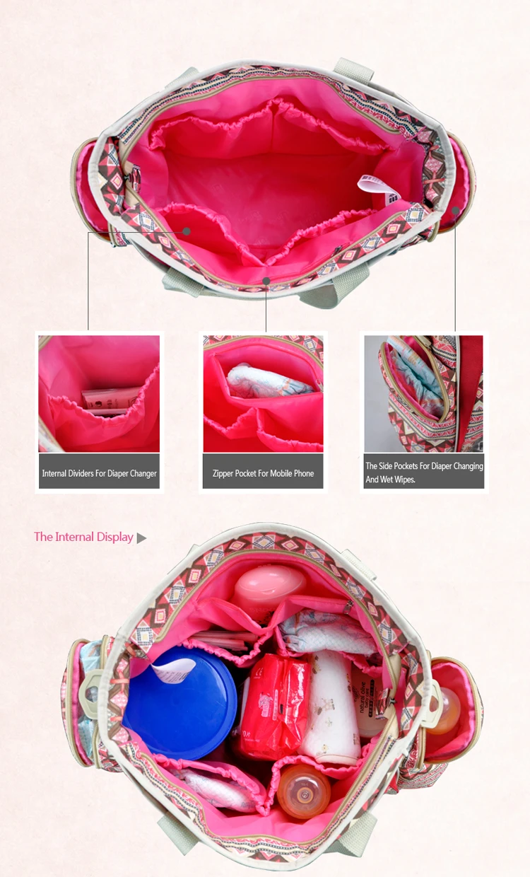 Островная Многофункциональный Детские Пеленки Изменение сумка печатных холст Средства ухода за кожей для будущих мам сумка больше
