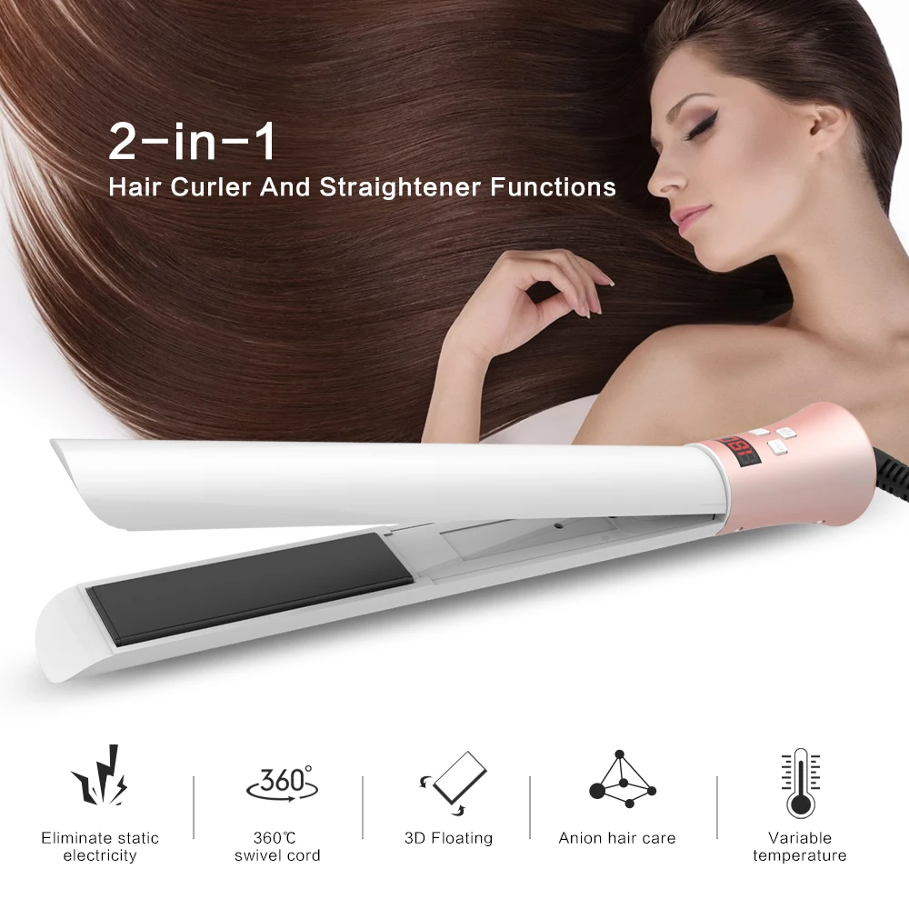 Lisapro 2 в 1 Керамический выпрямитель для волос, бигуди для волос, электрический выпрямитель для волос, выпрямление волос, плоский Утюг