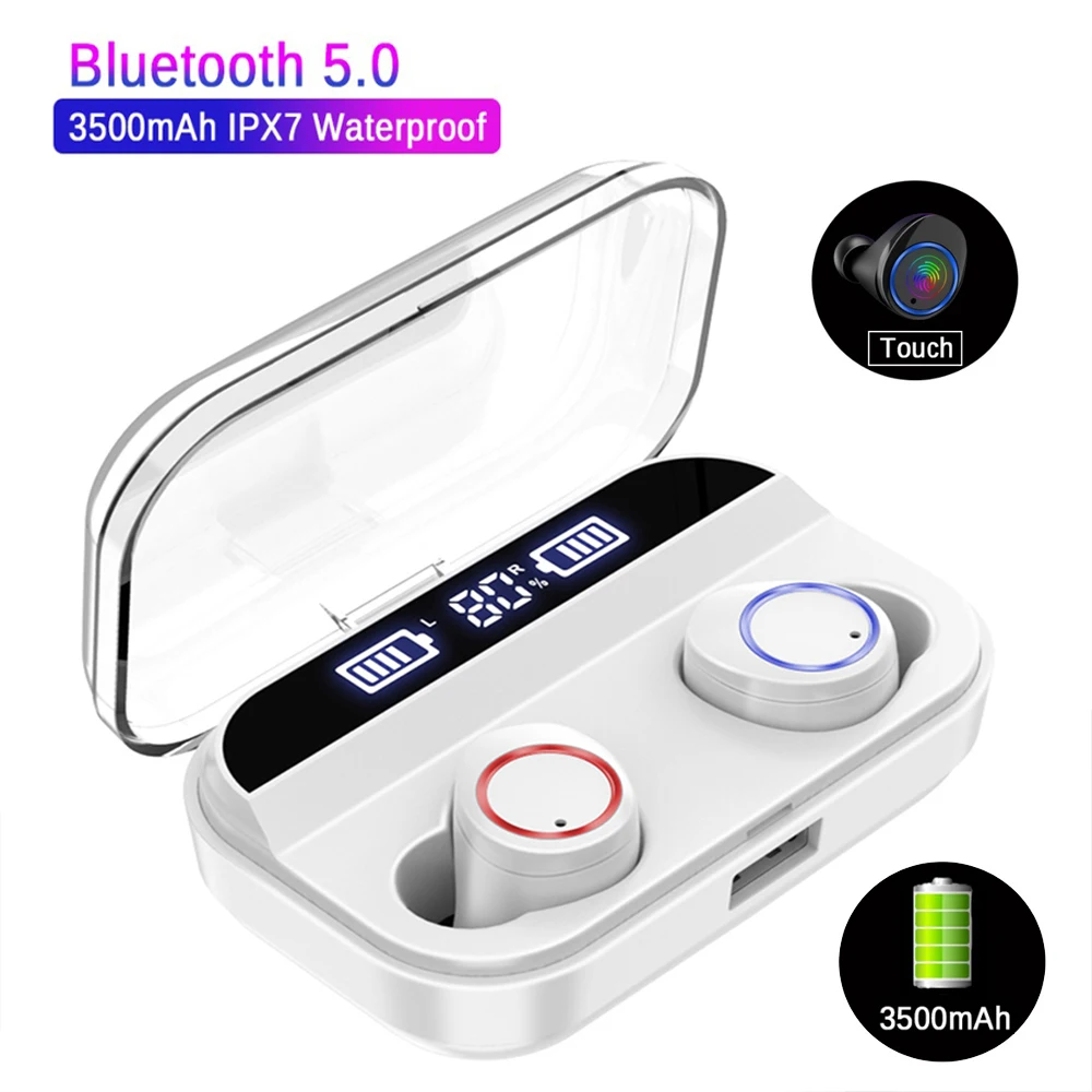 

LED Display TWS Wireless Bluetooth Earphone X11 Touch Control 3000mah Power Bank Bluetooth 5.0 Earphones 5D Stereo Sport Headset