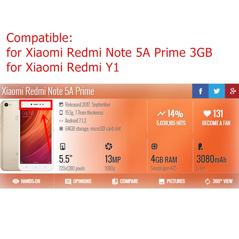 Для Xiaomi Redmi Примечание 5A Prime Pro 3GB ЖК-дисплей сенсорный экран с рамкой дигитайзер сборка Замена запчасти