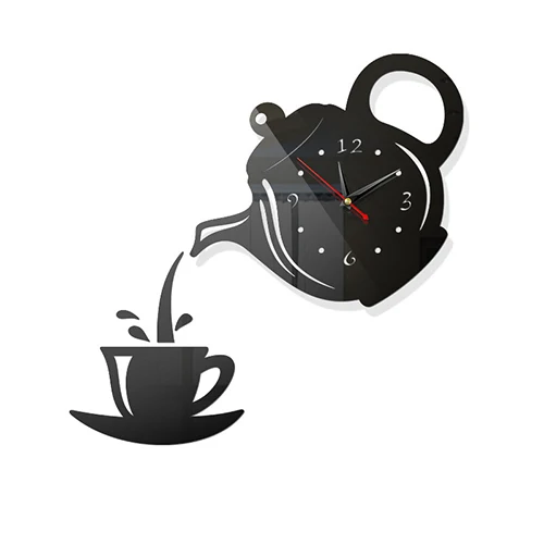 50 см стильные настенные часы творческие наклейки на стену ТВ наклейки на стену Креативные аксессуары для дома Новые 3 цвета - Цвет: Black