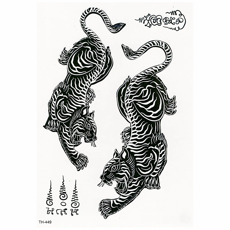 Waterproof Temporary Tattoo Sticker Tiger Animal Tattoo Stickers Flash Tatoo Fake Arm Tattoos For Men Boys