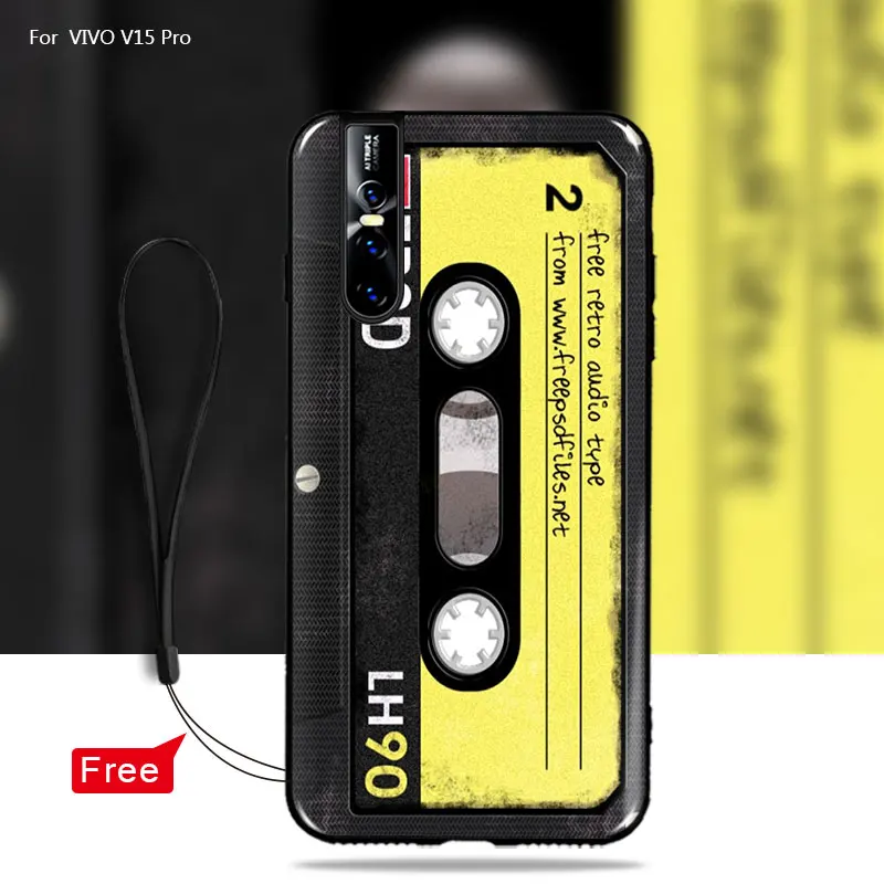 For vivo v15 Pro case cover Soft TPU Silicon Popular Retro Camera Cassette Tapes pattern phone cases For vivo v15 pro v15pro