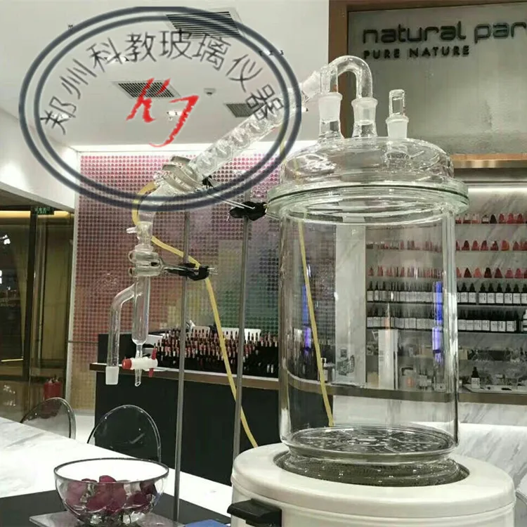 

2L/3L/5L/10L/20L 6pcs/Set of Essential Oil Extraction Distillation Separation Glass Instruments with Support Heating Jacket