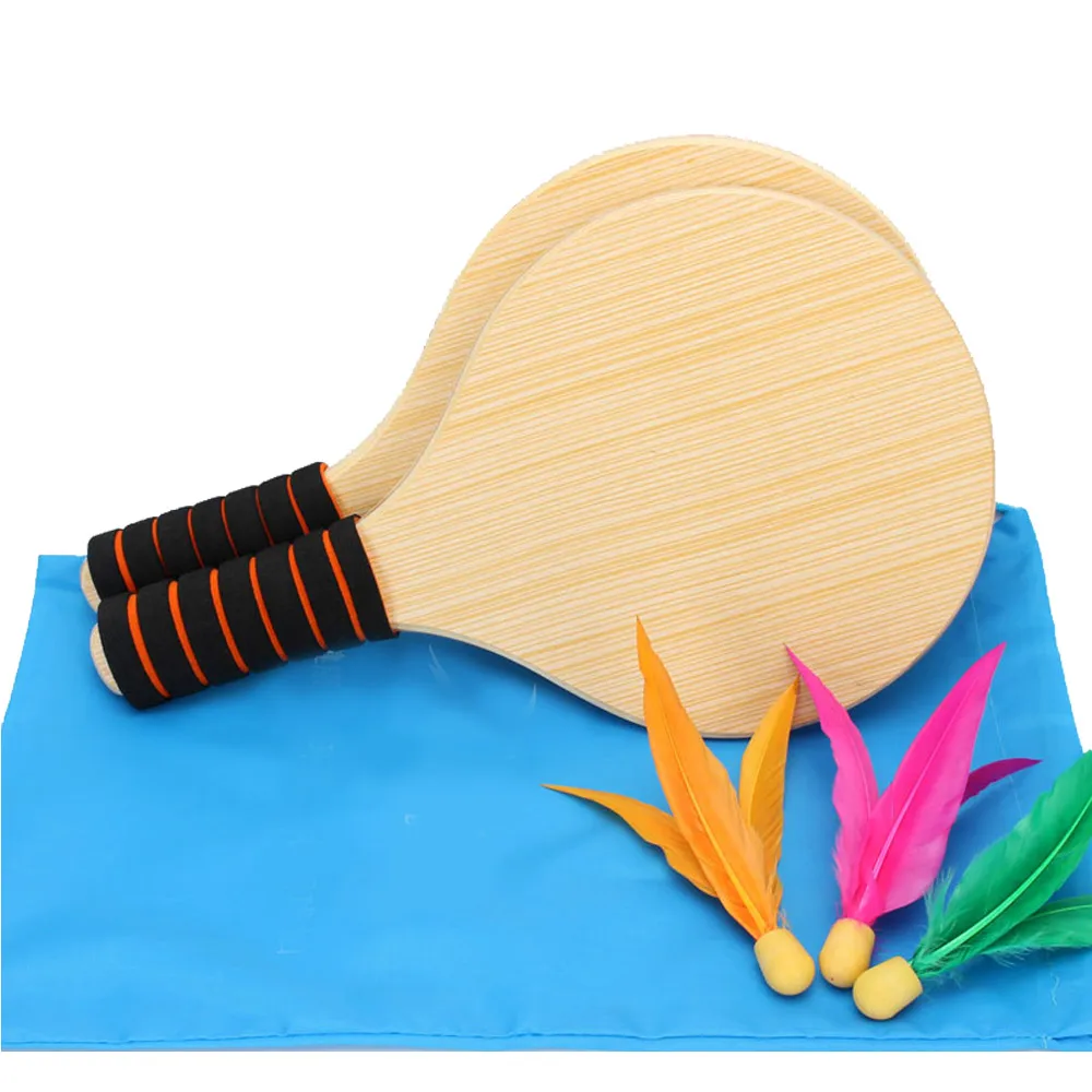 Buy Plate feather racket solid wood three hair ball
