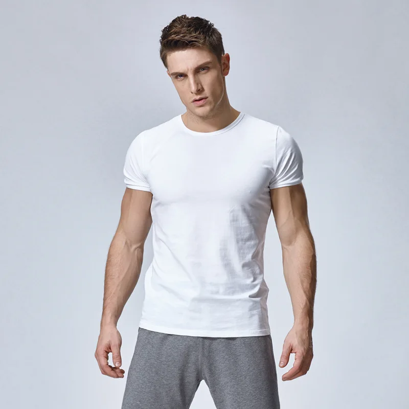 

Summer Cotton short sleeves t-shirt men Solid color t shirts man tops casual tshirt men fashion 2019 tees Plus size S-5XL
