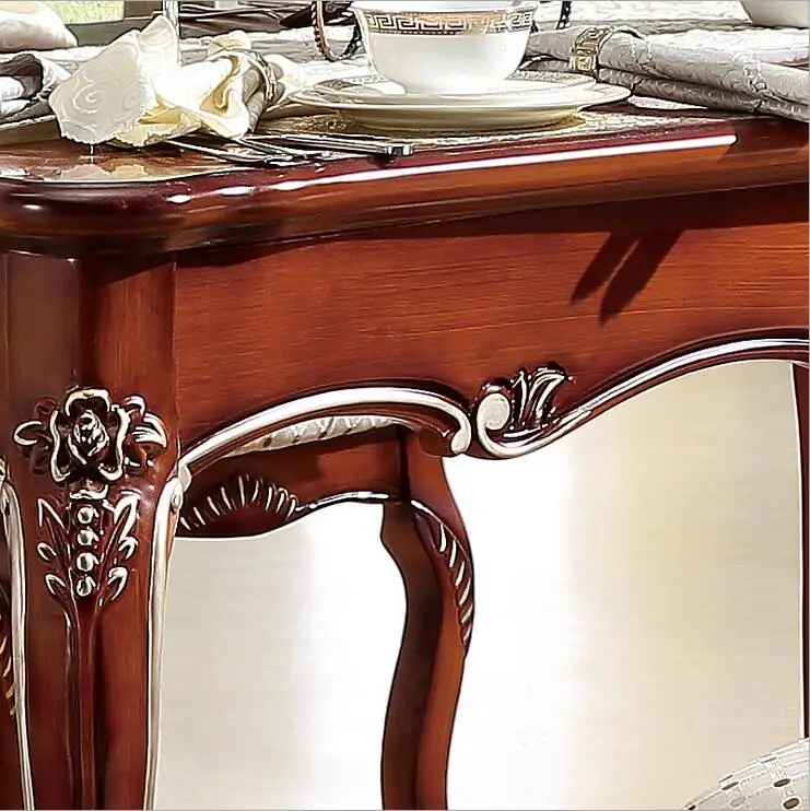 Antique Style Italian Dining Table, 100% Solid Wood Italy Style Luxury Dining Table Set six chairs p10241 Antique Style Italian Dining Table, 100% Solid Wood Italy Style Luxury Dining Table Set six chairs p10241